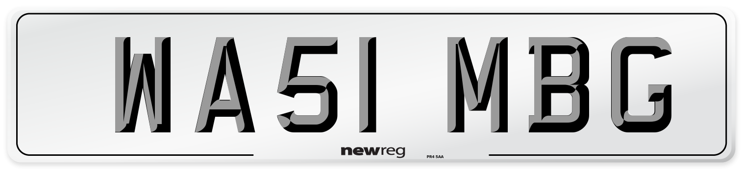 WA51 MBG Number Plate from New Reg